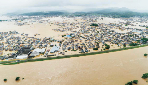 2018年7月の大雨で甚大な被害を受けた川辺地区。その後の復興の様子は、季刊地域2023年秋55号p104でも紹介した（写真＝川辺復興プロジェクトあるく提供）